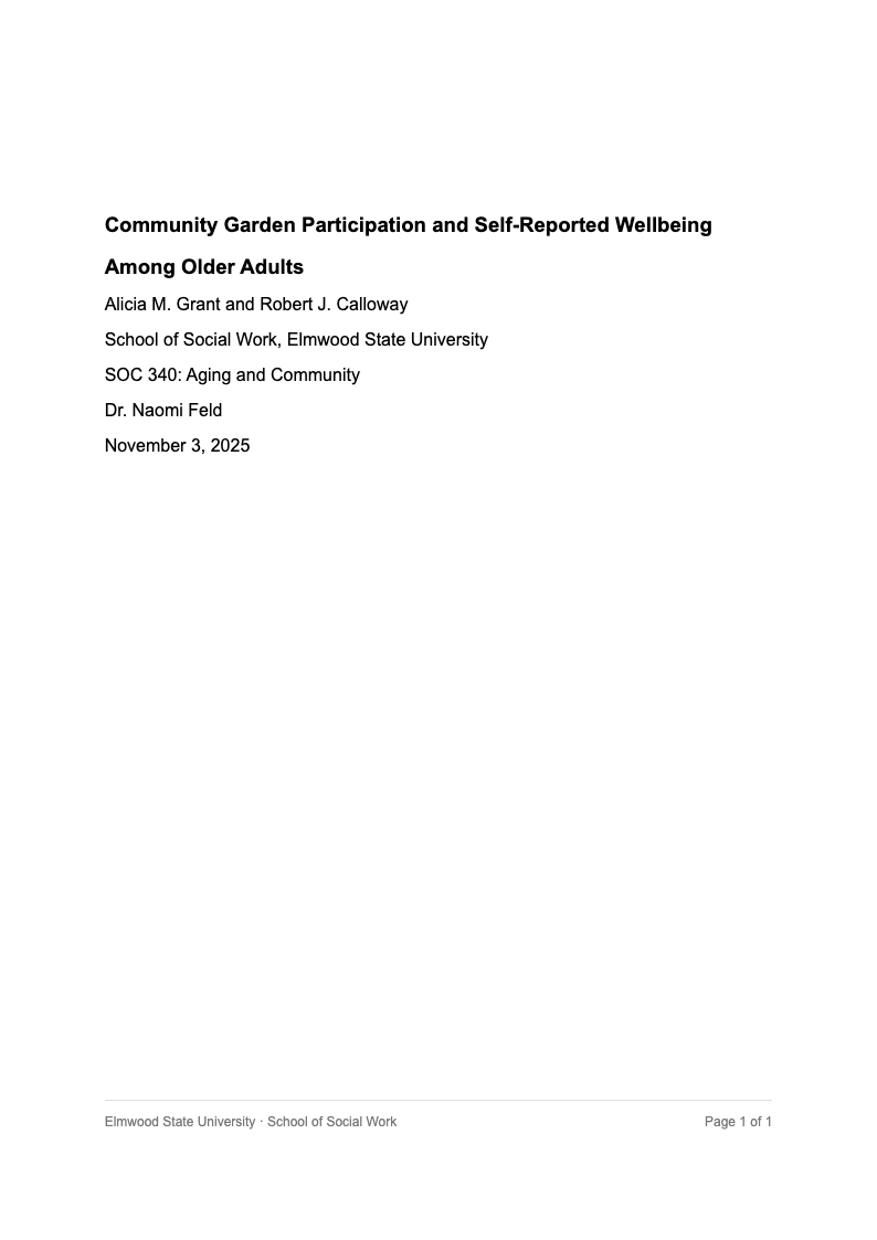 Clean plain language apa title page